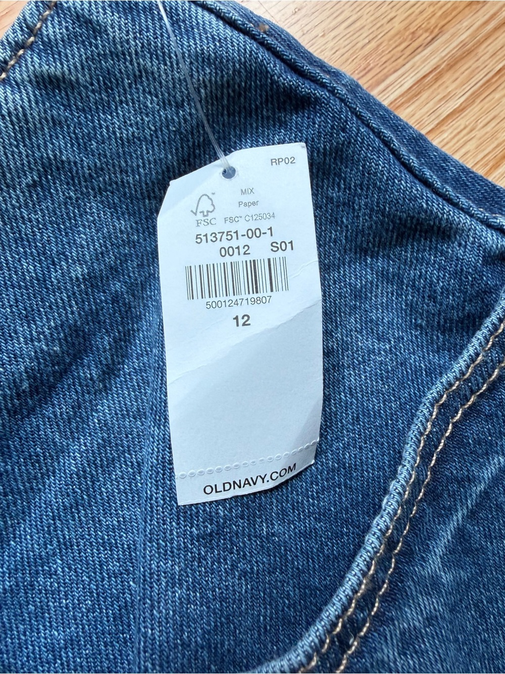 Old Navy Classic Blue Denim Midi Skirt with Front Zip NWT - Picture 4 of 6